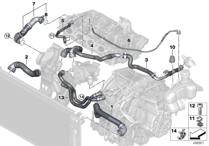 Hose, Thermostat Connecting Branch