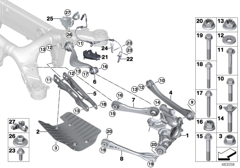 Toe Arm With Rubber Mount, Right