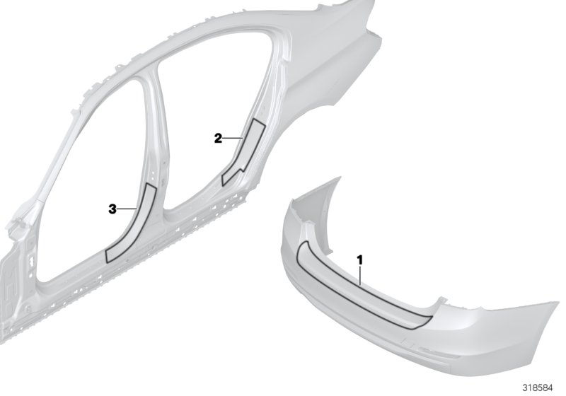 Protective Film, Bumper, Rear Top