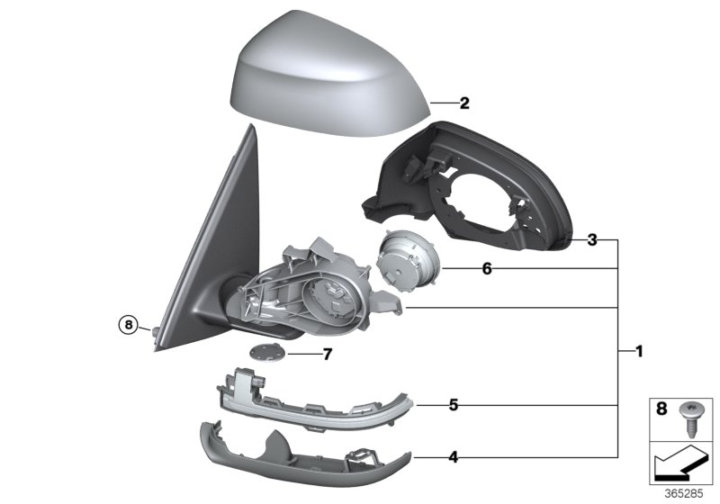 Exterior Mirror W/O Glass, Heated, Left
