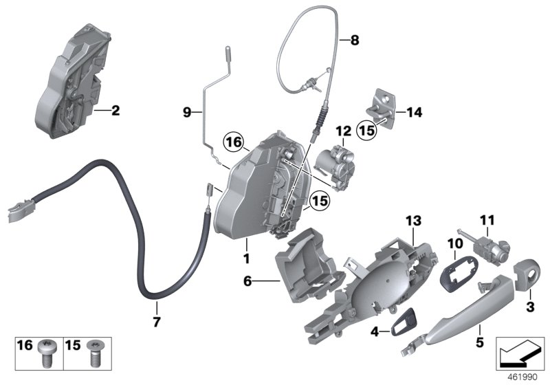 Operating Rod, Door Front Left