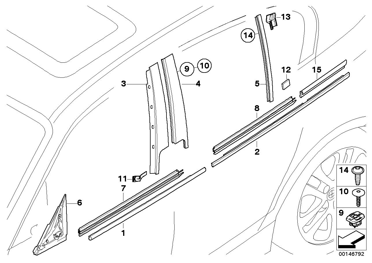 Outer Weatherstrip, Rear Left Door