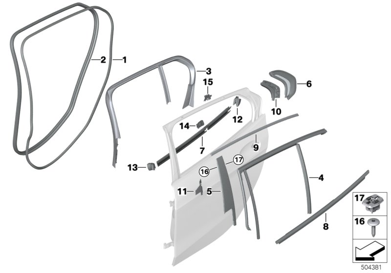 Window Guide, Left Rear Door
