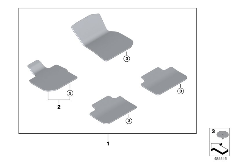 Set Of Floor Mats Velours